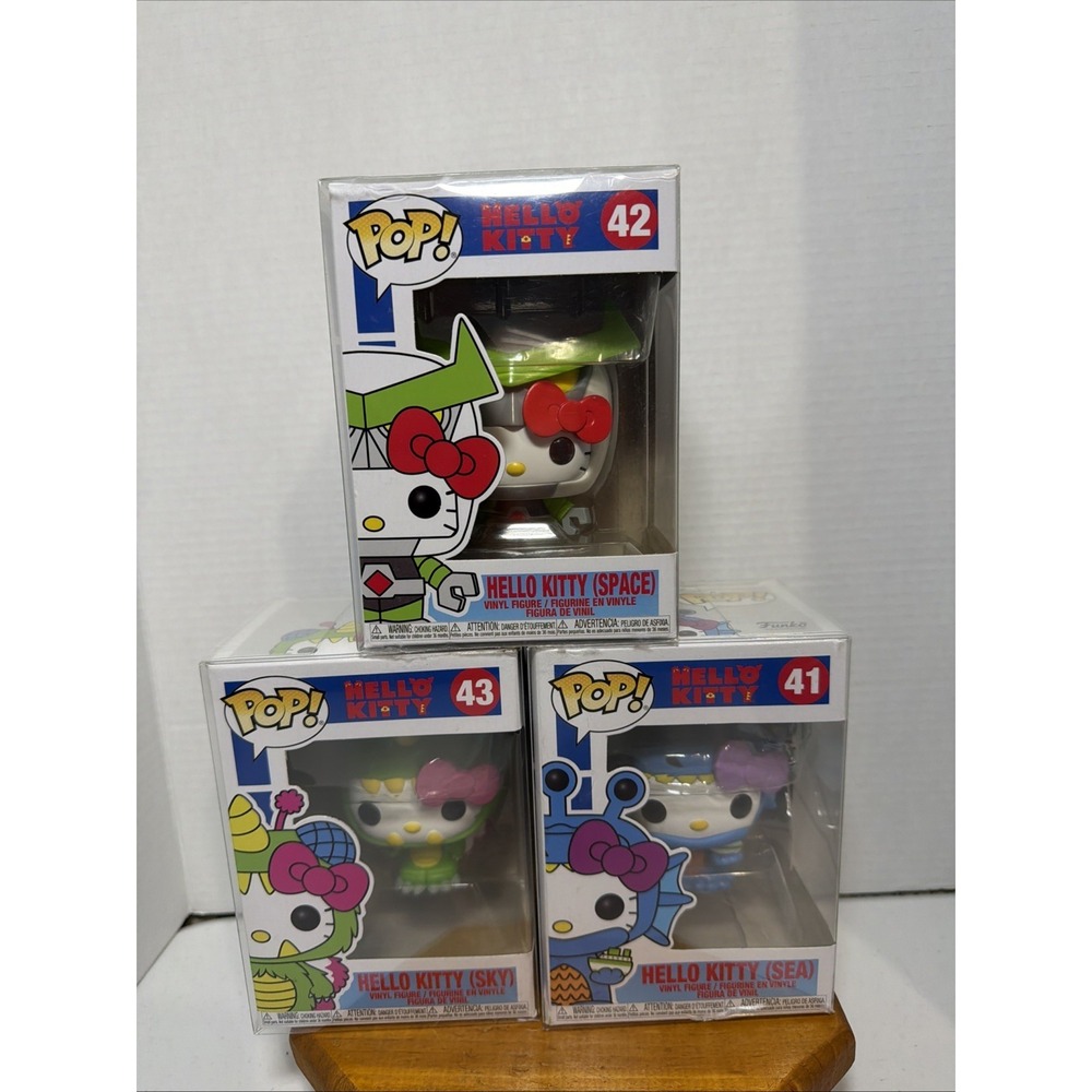 Funko Pop Hello Kitty Lot Sea Space Sky 41‎ 42 43 w/ Protectors Vinyl Figures
